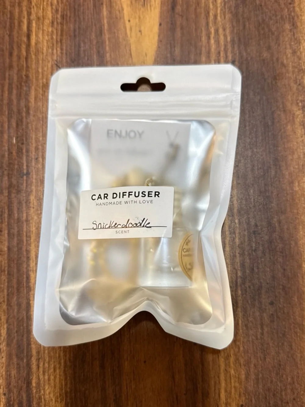 Handmade Car Diffuser – Snickerdoodle Scent (White & Gold)
